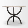 Veneto 40' Round Dining Table | Modern | White Marble & Black Metal | Seats 4, by Mercana, 40" length x 40" width x 30" height thumbnail 7