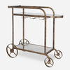 Carrinho Antique Brass Bar Cart, Furniture by Uttermost, 38.25" width x 36.25" height x 16.25" depth thumbnail 1