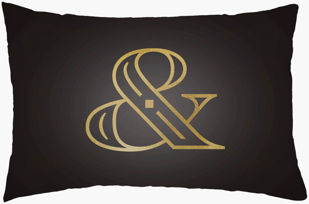 Ampersand Lumbar Pillow, Decorative Pillow by Surya, 14" length x 22" width
