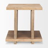 Nohr Light Brown Accent Table, Side & End Table by Mercana, 22" length x 18" width x 22" height thumbnail 4