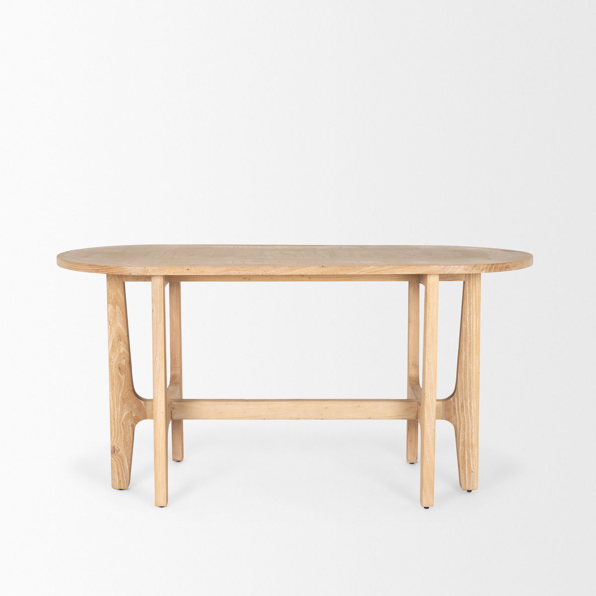 Taylin Light Brown Solid Wood Desk, by Mercana, 59.8" length x 25.6" width x 30" height View 4