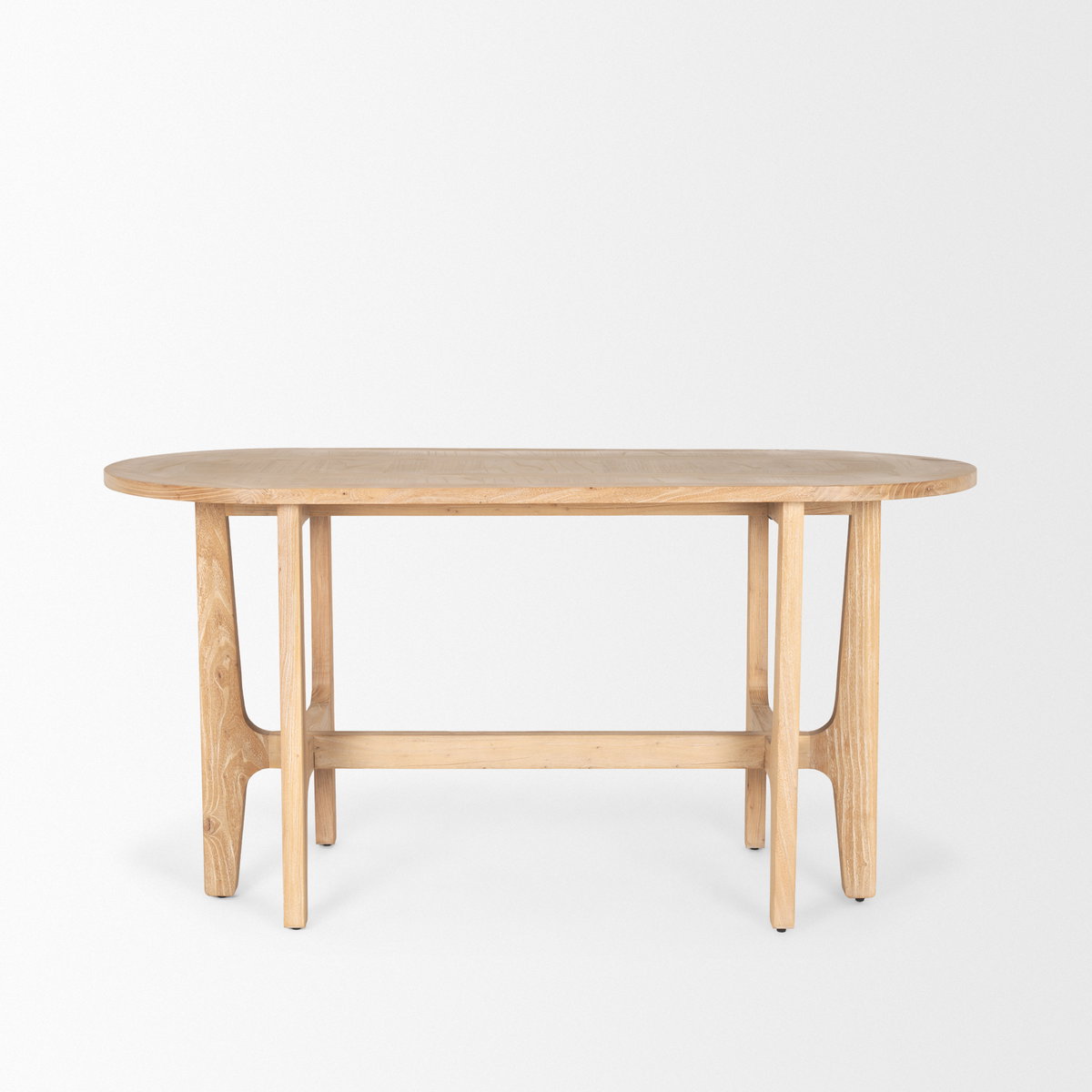 Taylin Light Brown Solid Wood Desk, by Mercana, 59.8" length x 25.6" width x 30" height View 4