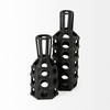 Brunel Large Black Drum-Shaped Ceramic Vase, by Mercana, 3.94" length x 3.94" width x 12.01" height thumbnail 6