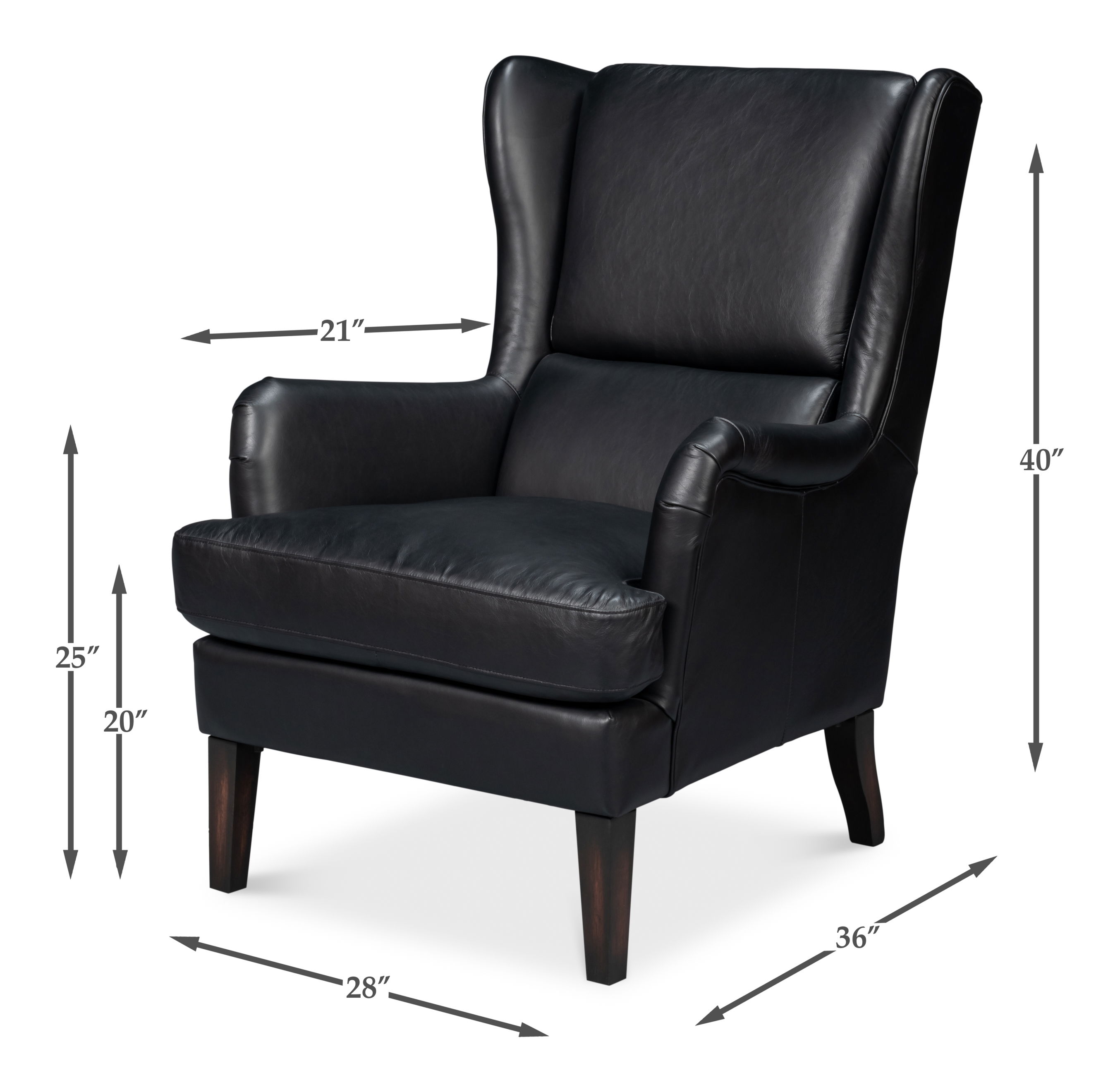Elite Wing Lounge Chair  Onyx Black large image 