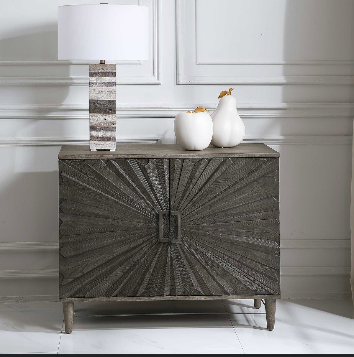 Shield Gray Oak 2 Door Cabinet, Furniture by Uttermost, 40" width x 32" height x 18" depth View 2