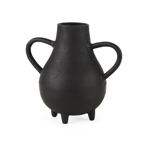 Cyrus  Black Two handled Vase Decorative Object