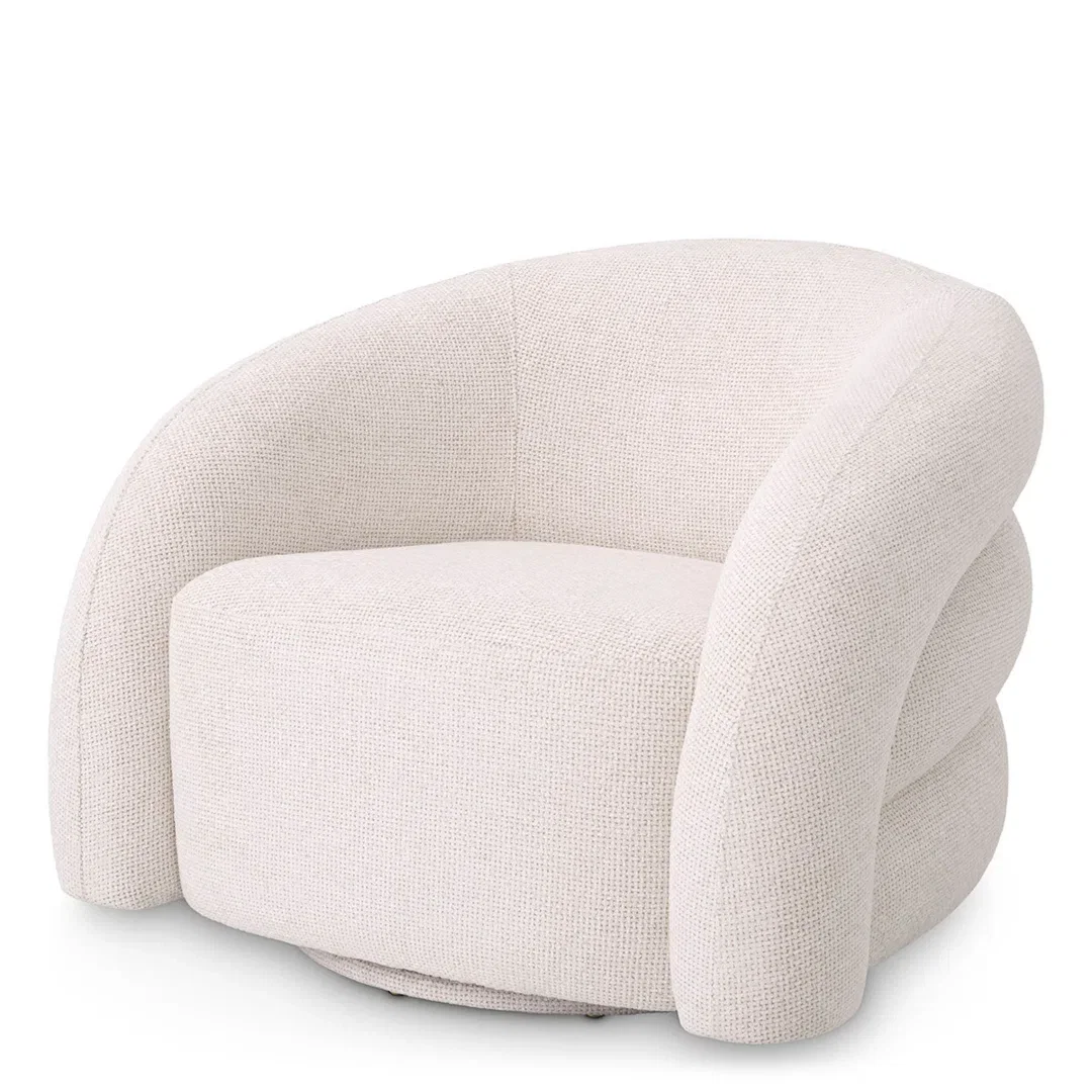 Novelle Swivel Barrel Chair, Accent Chair by Eichholtz USA, 35.83" width x 25.98" height x 31.5" depth View 6