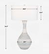 Potter Striped Ivory Blue Table Lamp, by Uttermost, 20" width x 32.5" height x 20" depth thumbnail 3