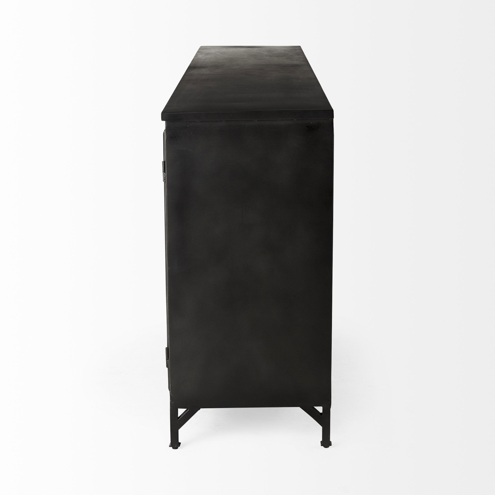 Poppy I 79x16 Black Metal With  Glass Door Sideboard, Sideboards & Buffet by Mercana, 79" length x 16" width x 33" height View 6