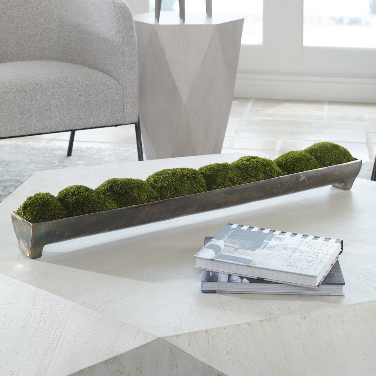 Canal Moss Centerpiece, Artificial Plants & Flower by Uttermost, 34" width x 5" height x 3" depth View 2