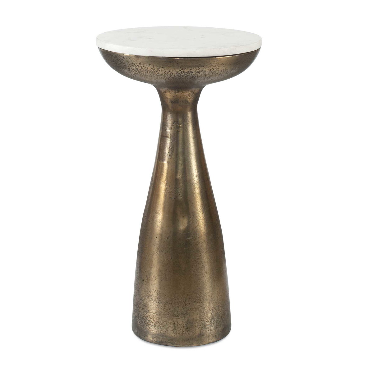 Torin Marble & Brass Drink Table, Side & End Table by Uttermost, 12" width x 22" height x 12" depth View 1