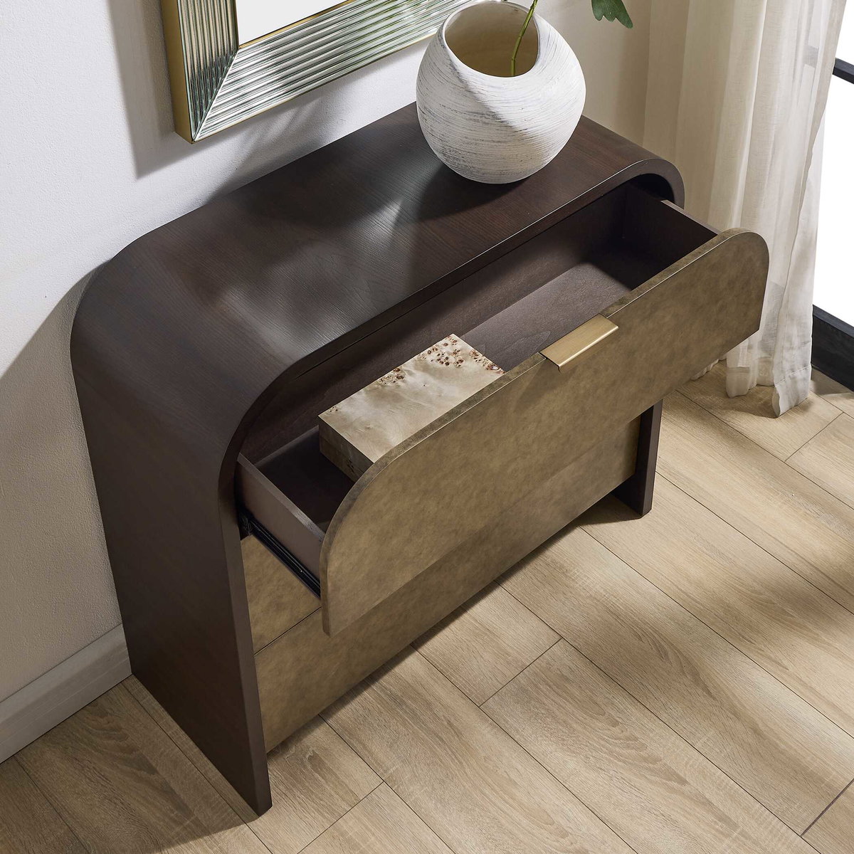 Byrams 3 Drawer Oak Chest, Cabinets & Chest by Uttermost, 36" width x 34" height x 14" depth View 4