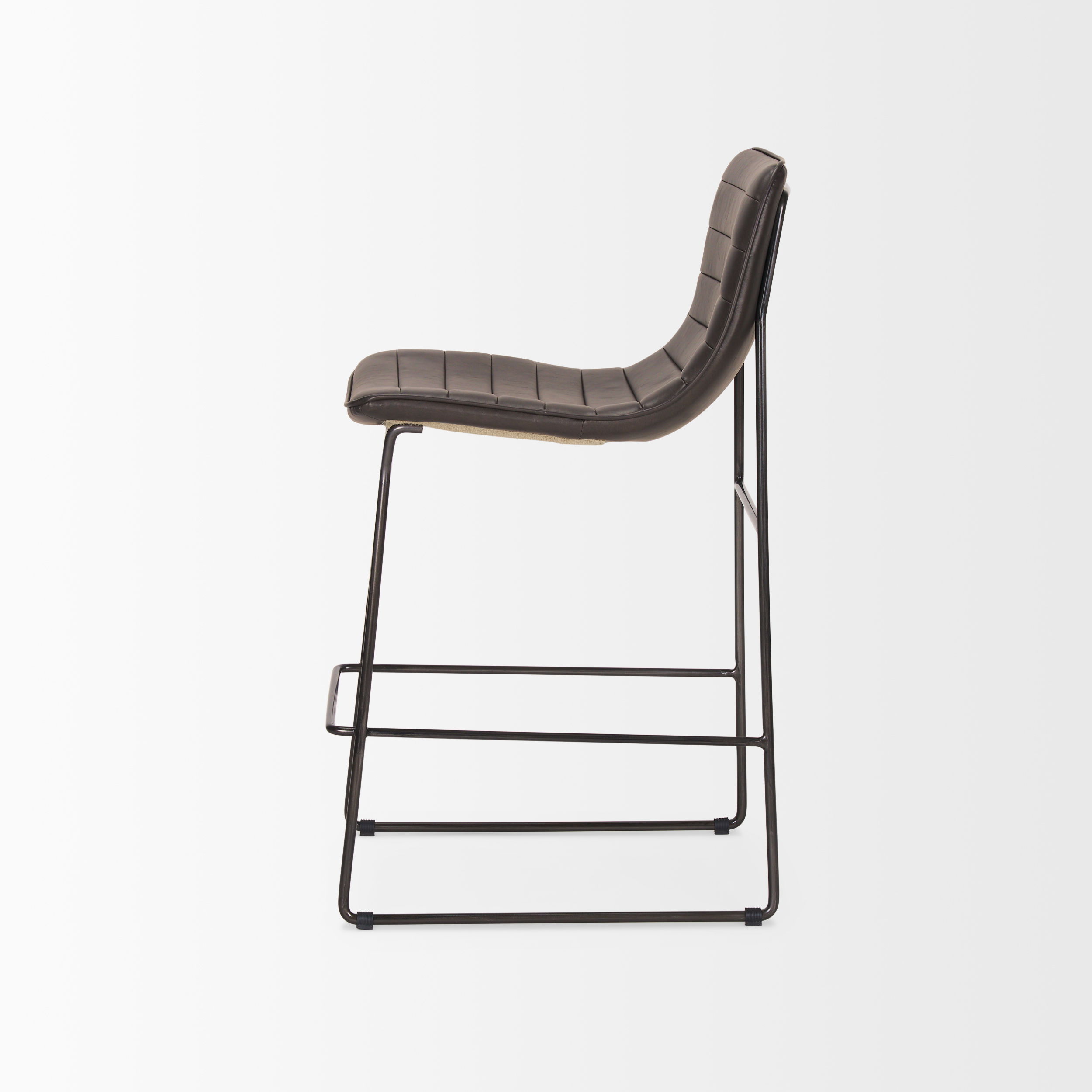 Meritt 37'H Black Faux-Leather Seat with Black Metal Frame Stool, Counter & Bar Stool by Mercana, 17.72" length x 21.65" width x 37.8" height View 4