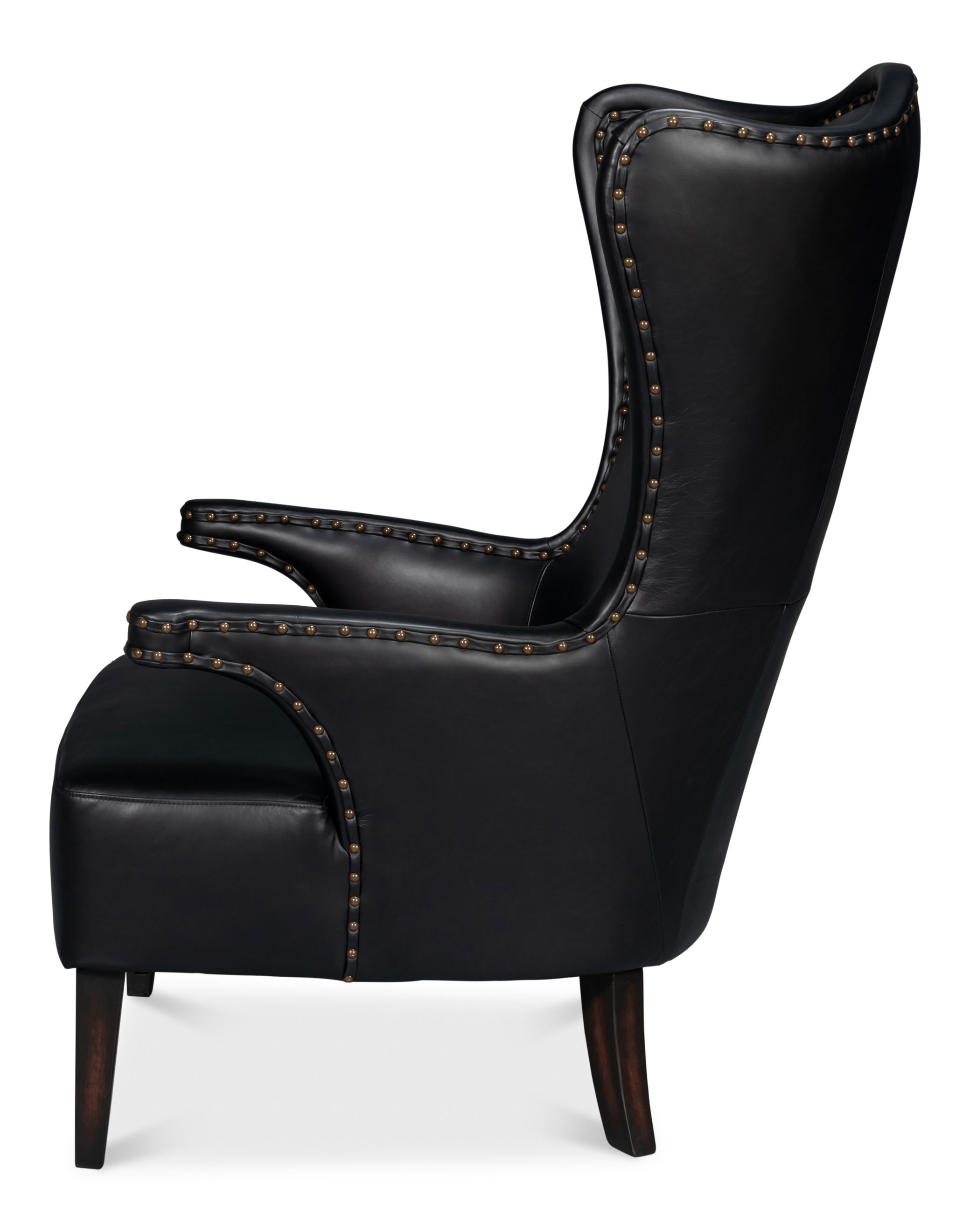 Drake Distilled Leather Chair, Black large image 