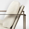 Watson Cream Fabric Wrap Gold Metal Frame Accent Chair, by Mercana, 30" length x 34.25" width x 29.13" height thumbnail 10