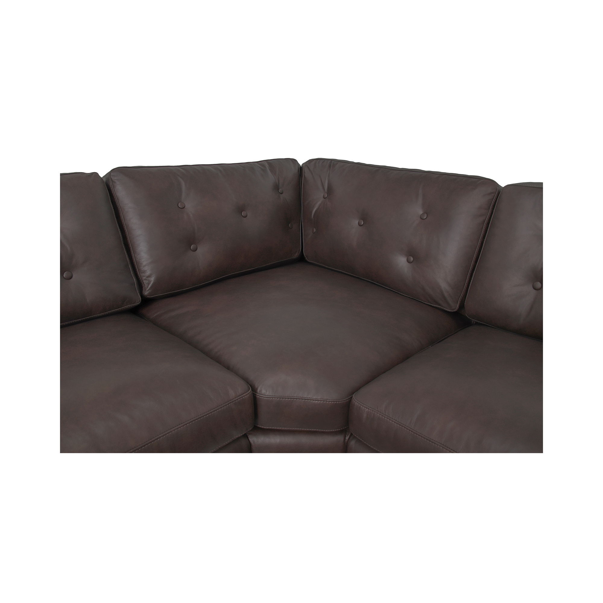 Thurlow U Shaped Modular Armless Sectional   espresso Brown Leather, Sectional Sofa by Moe's Home, 165.4" width x 33" height x 82.7" depth View 5