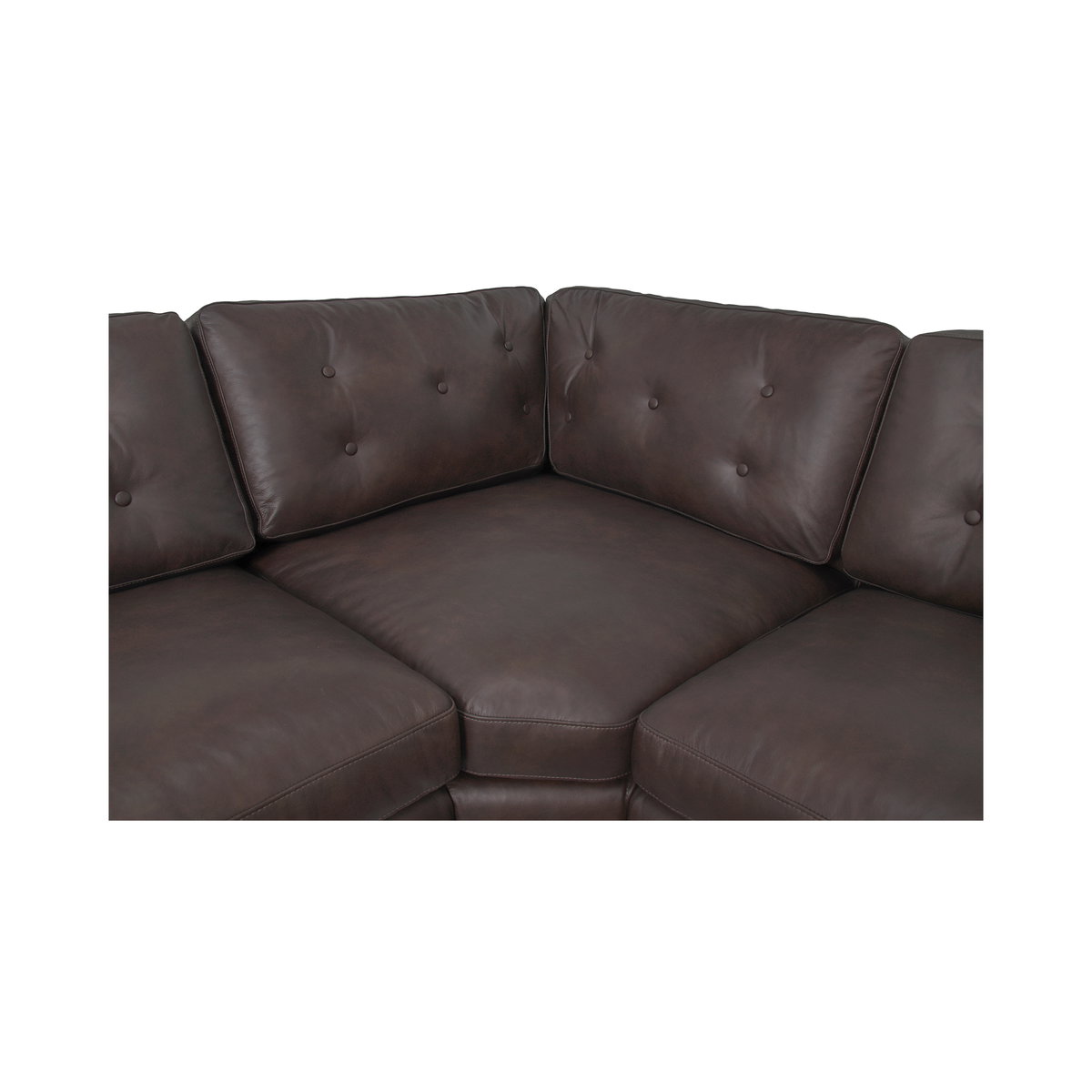 Thurlow U Shaped Modular Armless Sectional   espresso Brown Leather, Sectional Sofa by Moe's Home, 165.4" width x 33" height x 82.7" depth View 5