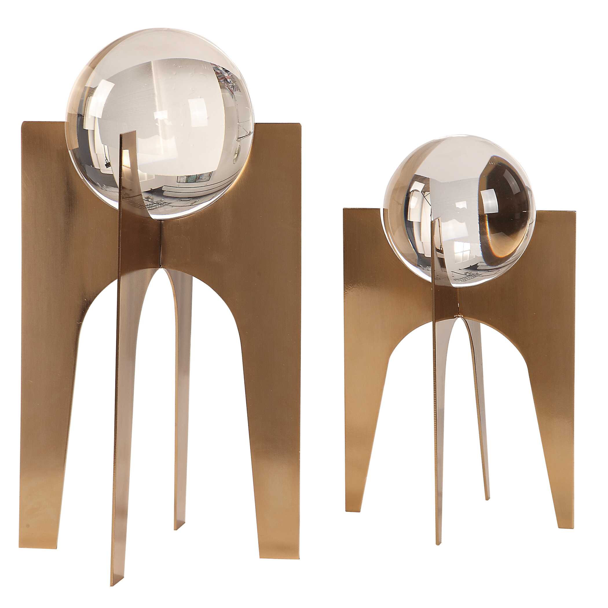 Ellianna Crystal Spheres Set/2, Decorative by Uttermost, 7.12" width x 15.62" height x 7.12" depth View 3