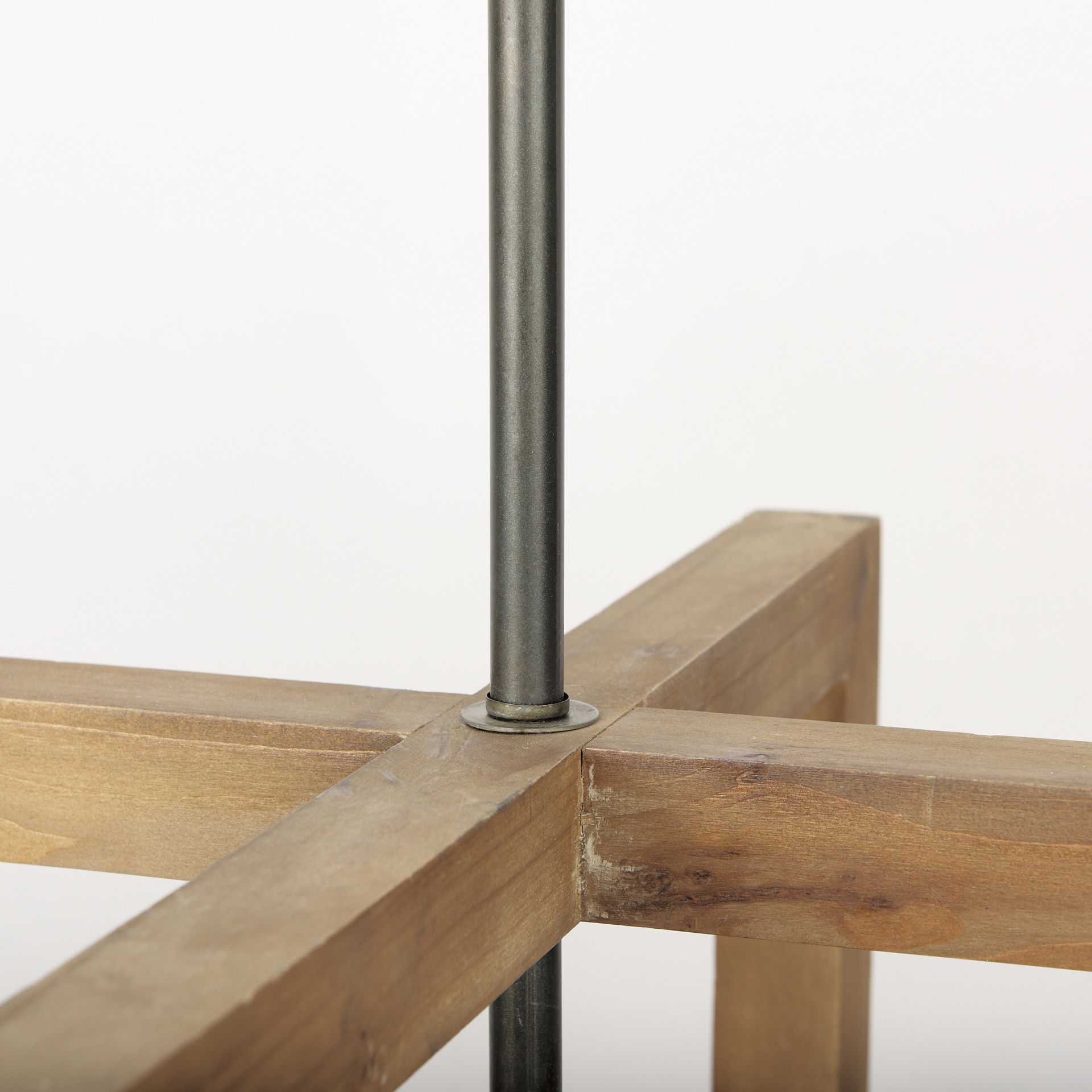 Kiley Warm Wood Basket Lantern Pendant Light, by Mercana, 15.75" length x 15.75" width x 37.2" height View 6