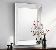 Online Designer Bathroom Beveled Glass Rectangular Mirror, 30 x 42"