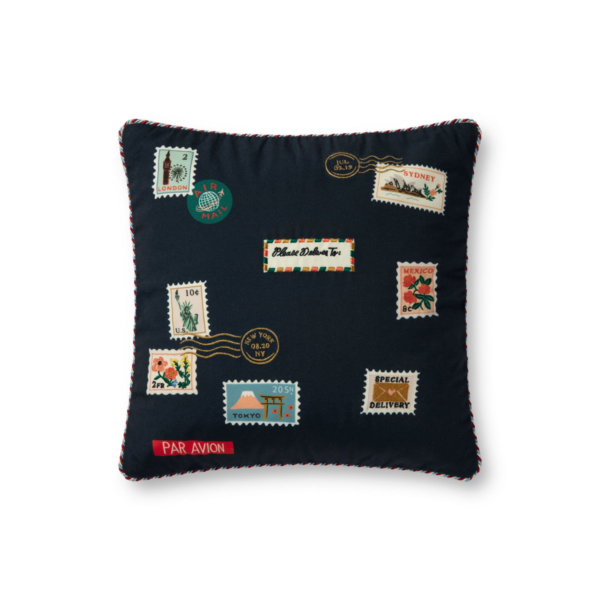 Rifle Paper Co. x Loloi No Name Pillow, Decorative Pillow, 18" length x 18" width View 1