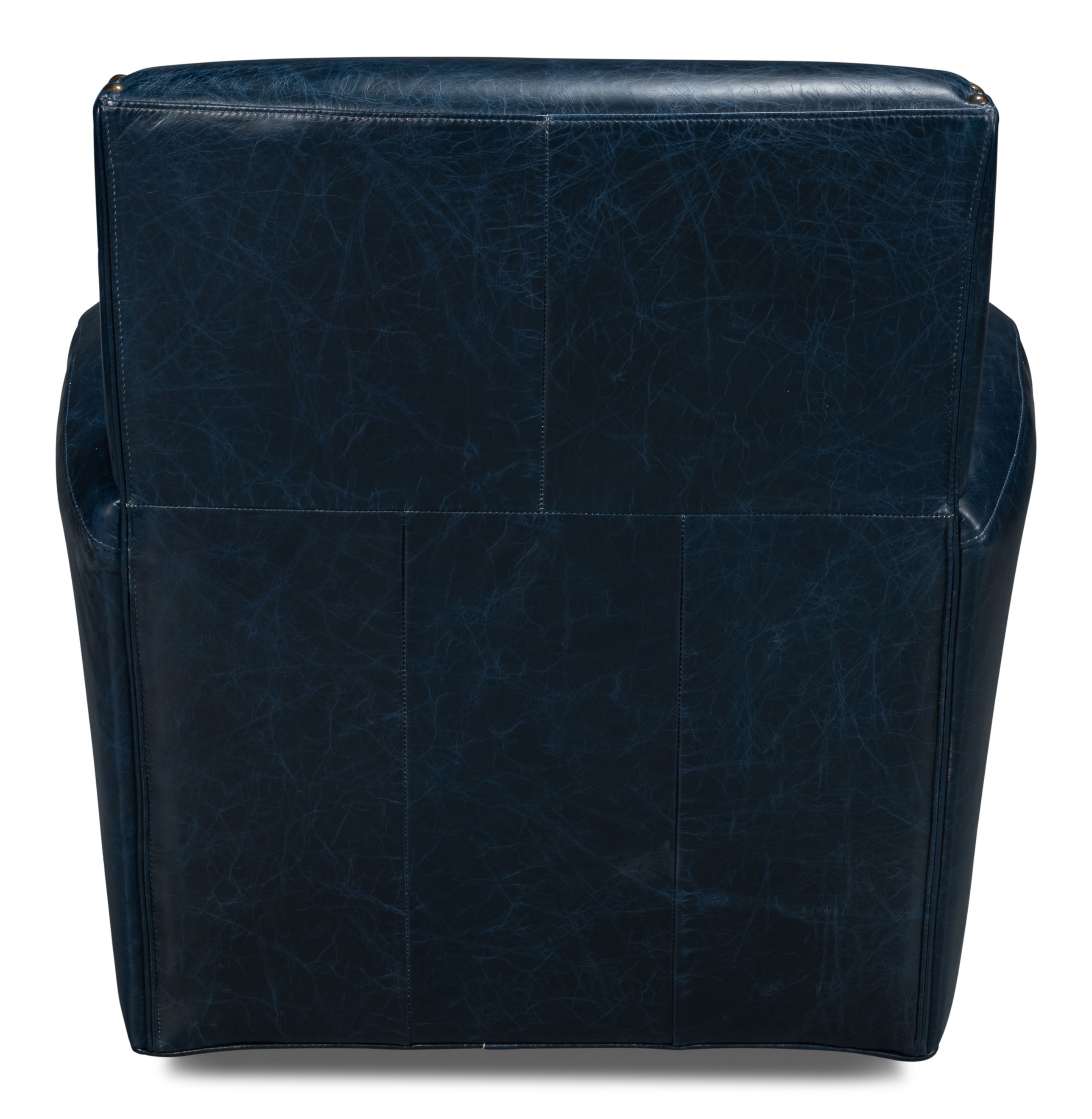 Taft Leather Swivel Chair, Chateau Blue large image 