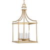 Montreal 4 Light Brass Lantern Pendant, by Uttermost, 13.87" width x 27.75" height x 13.87" depth thumbnail 5