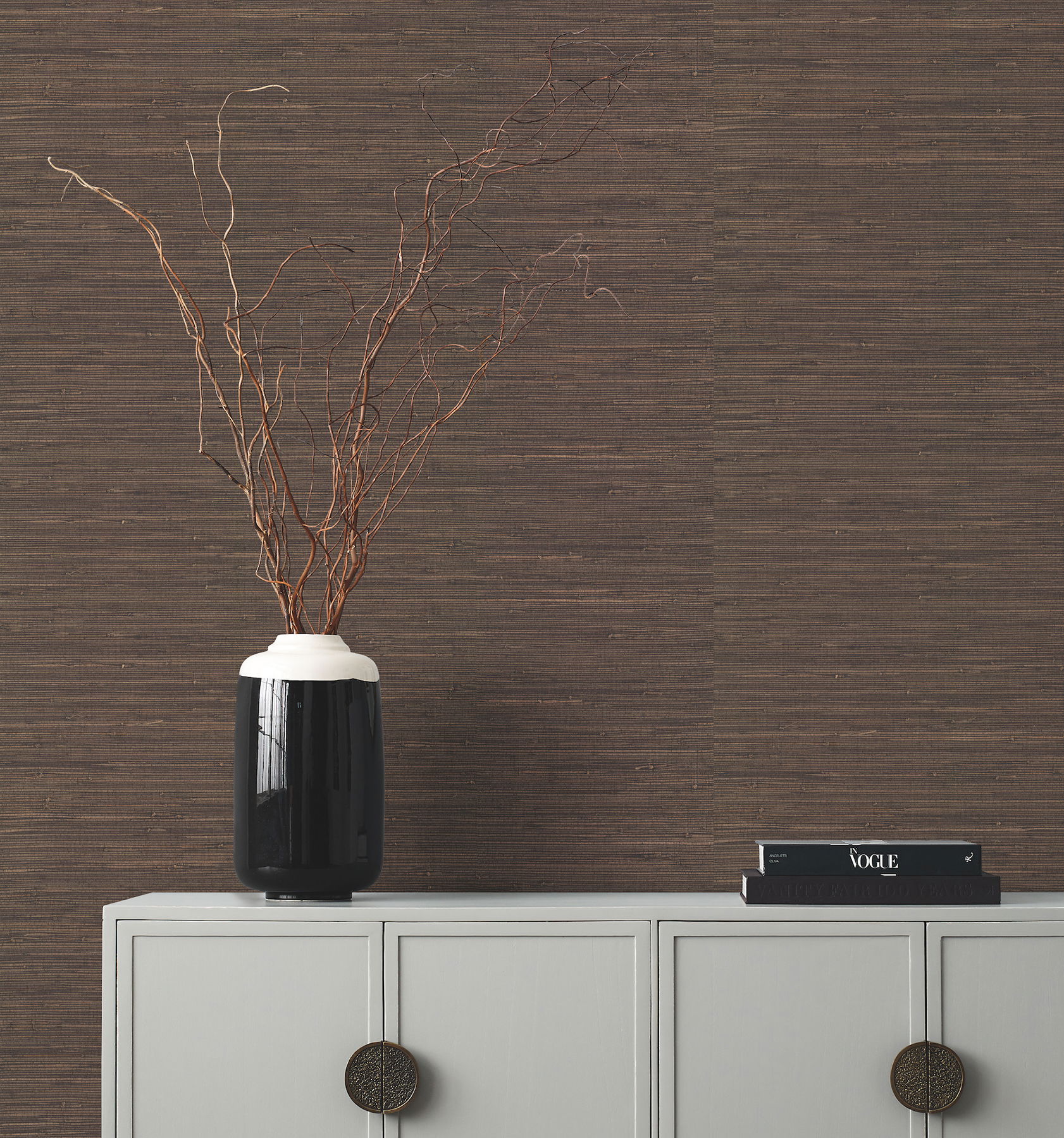 Knotted Grass Brown Wallpaper large image 