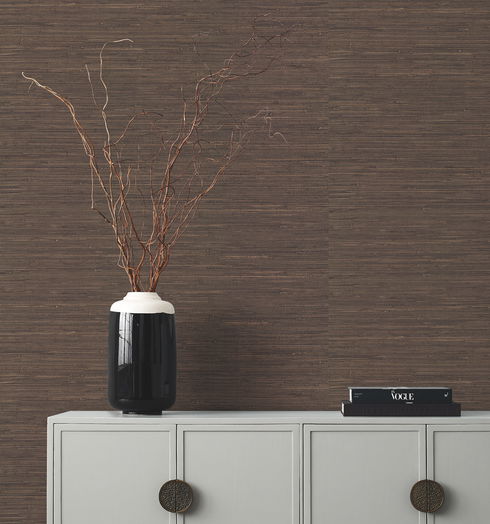 Knotted Grass Brown Wallpaper