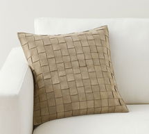 Online Designer Bedroom Suede Basketweave Pillow & Down Alternative Insert Bundle, 18" x 18", Stone