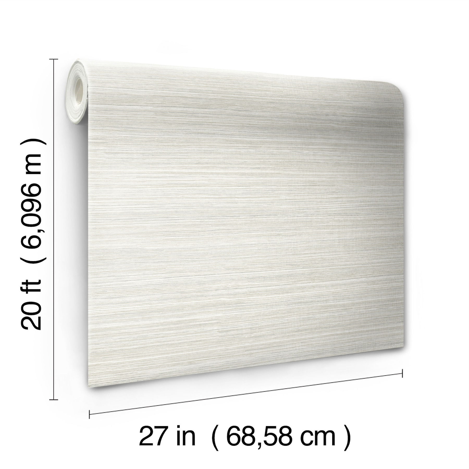 Cattail Weave White Peel & Stick Wallpaper large image 