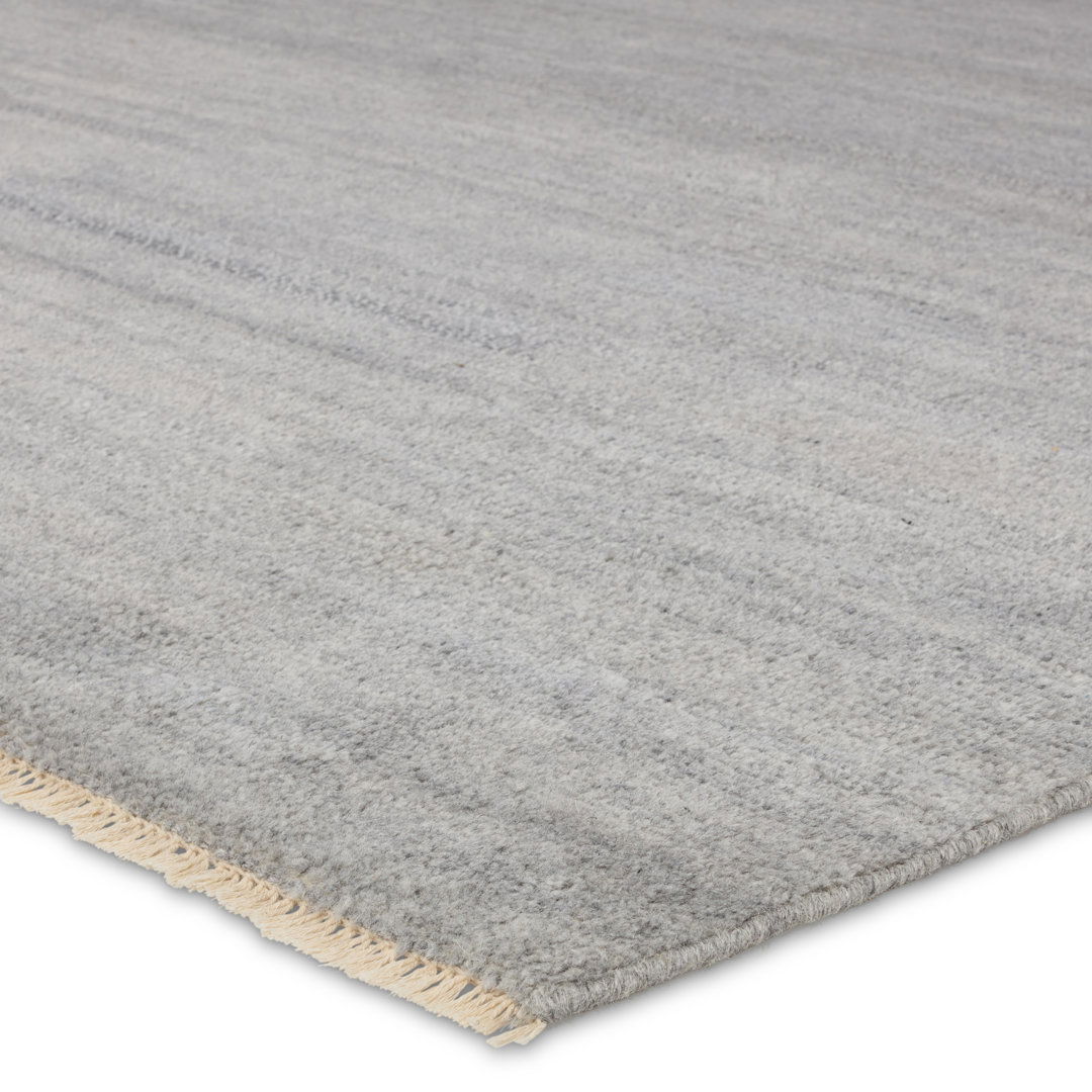 Jaipur Living Origin Hand-Knotted Solid Light Gray Area Rug (10'X14') large image 
