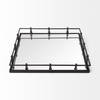 Christa 22L x 22W Black Metal Mirrored Base Square Tray, Decorative Tray by Mercana, 22.05" length x 22.05" width x 3.05" height thumbnail 5