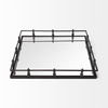 Christa 22L x 22W Black Metal Mirrored Base Square Tray thumbnail 4