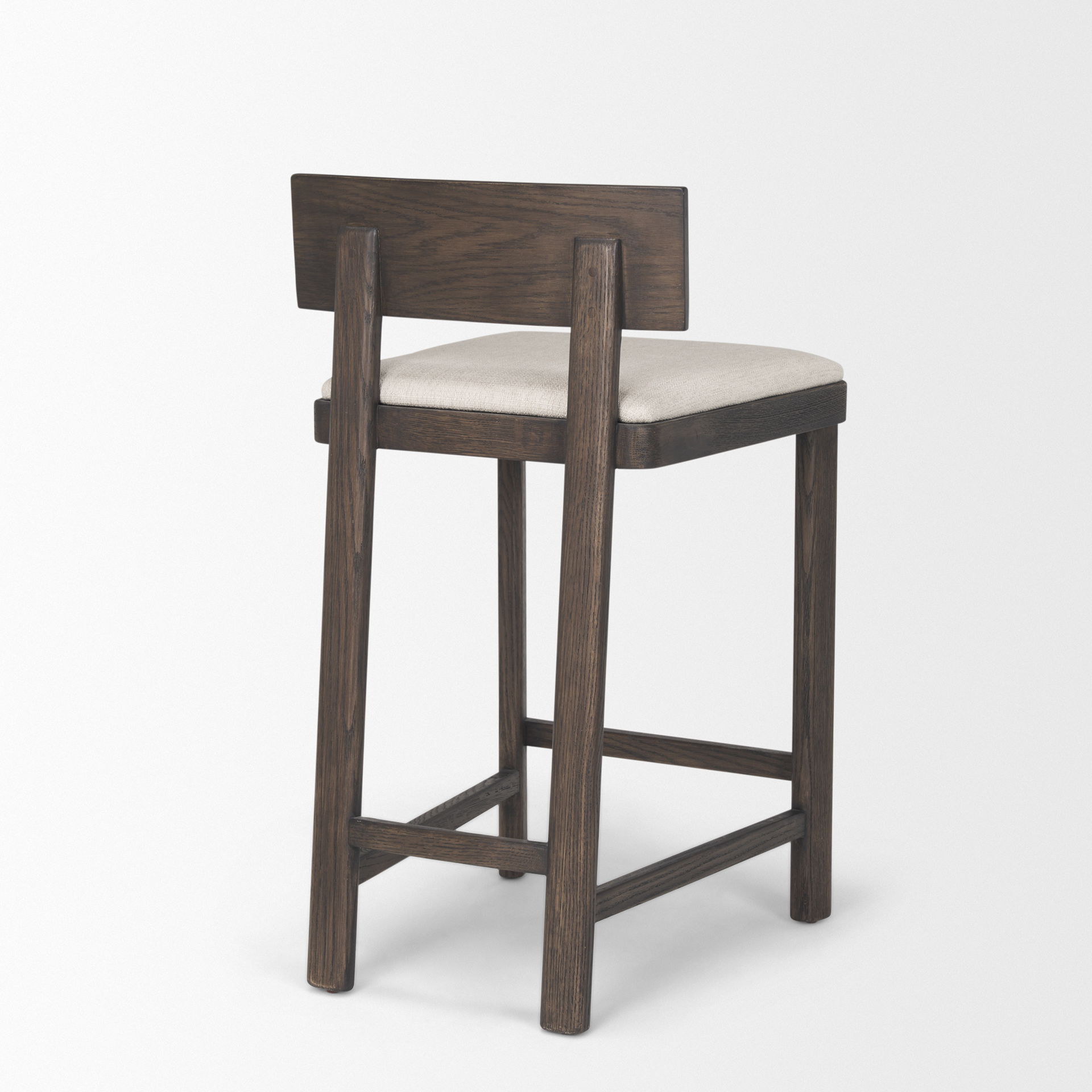 Soren Dark Brown Wood with Oatmeal Fabric Counter Stool large image 