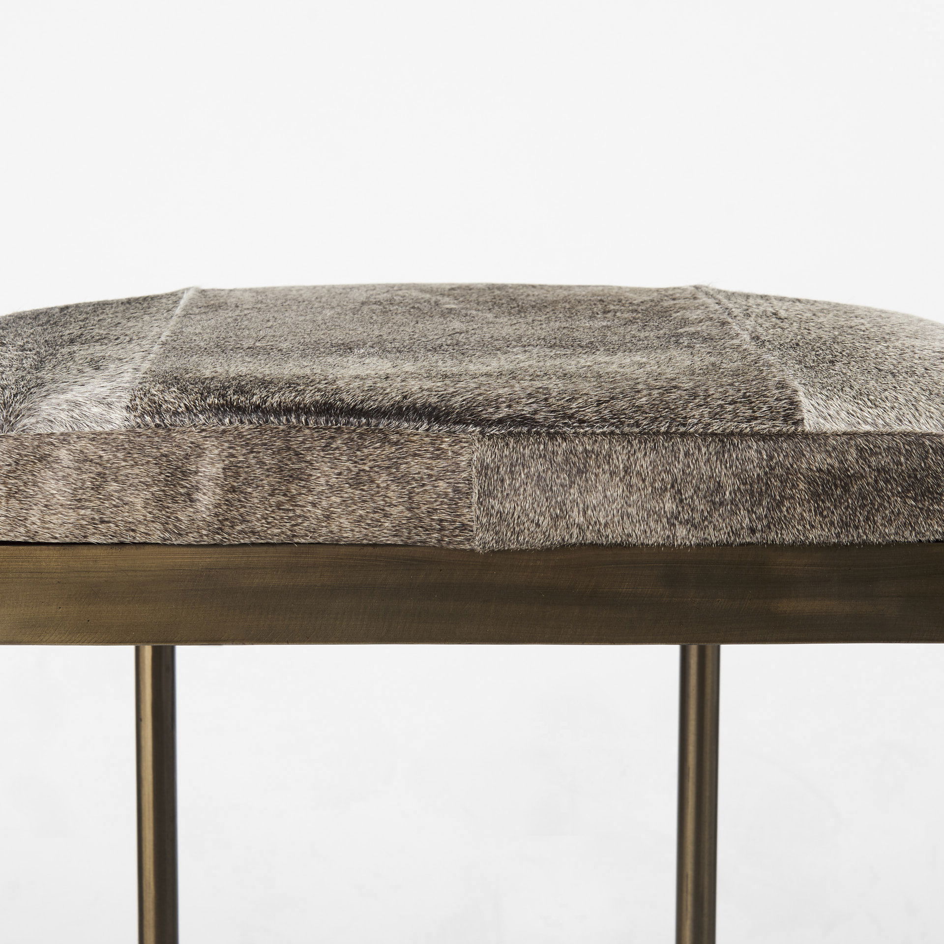 Millie 16.75 X 17.75 X 26.25 Hair-on-hide Seat with Gold Metal Frame Counter Stool, Counter & Bar Stool by Mercana, 16.75" length x 17.75" width x 26" height View 11