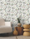 Mushroom Garden Toile Red & Green Wallpaper thumbnail 2