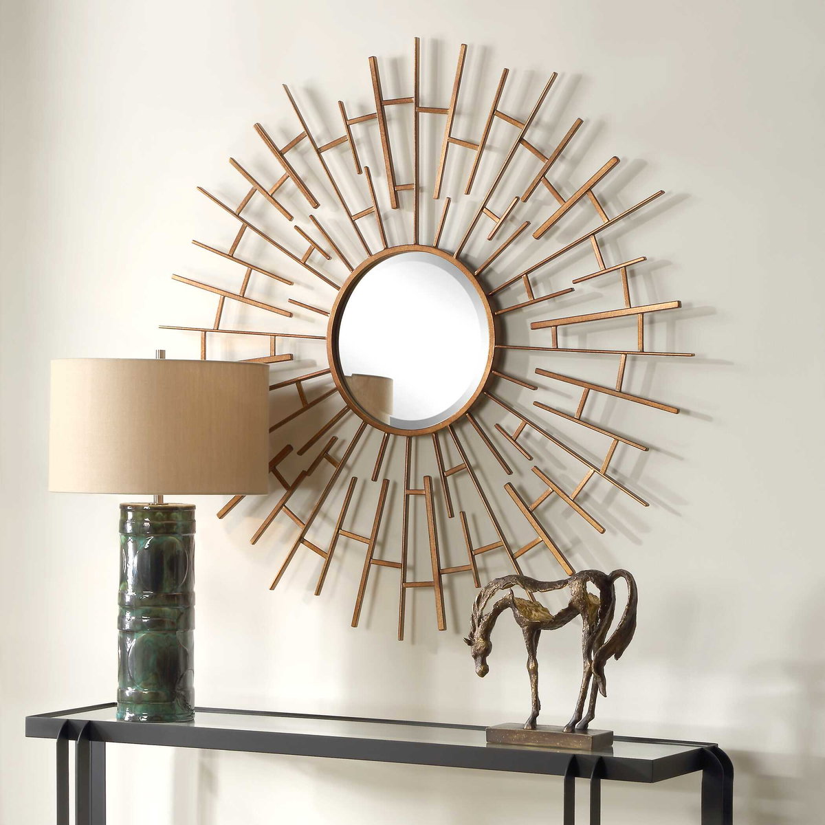 Tangled Bronze Round Mirror, by Uttermost, 48" width x 47.75" height x 2.75" depth View 4
