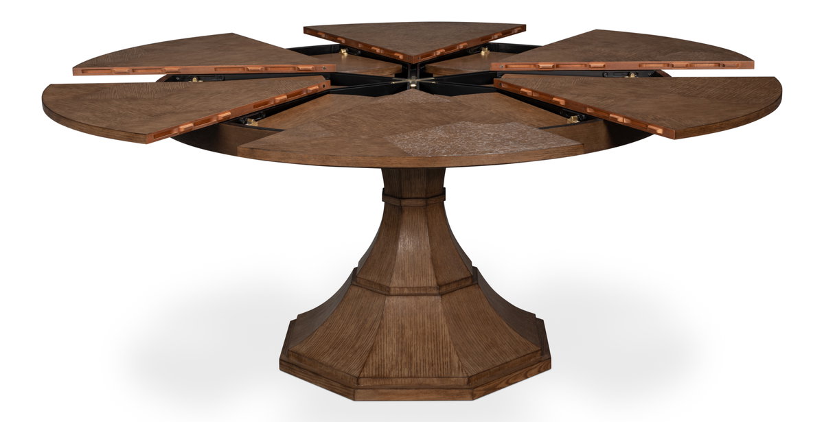 Giselle Jupe Table  Medium  Light Mink, by Sarreid, 4'7" length x 4'7" width x 2'6" height View 2