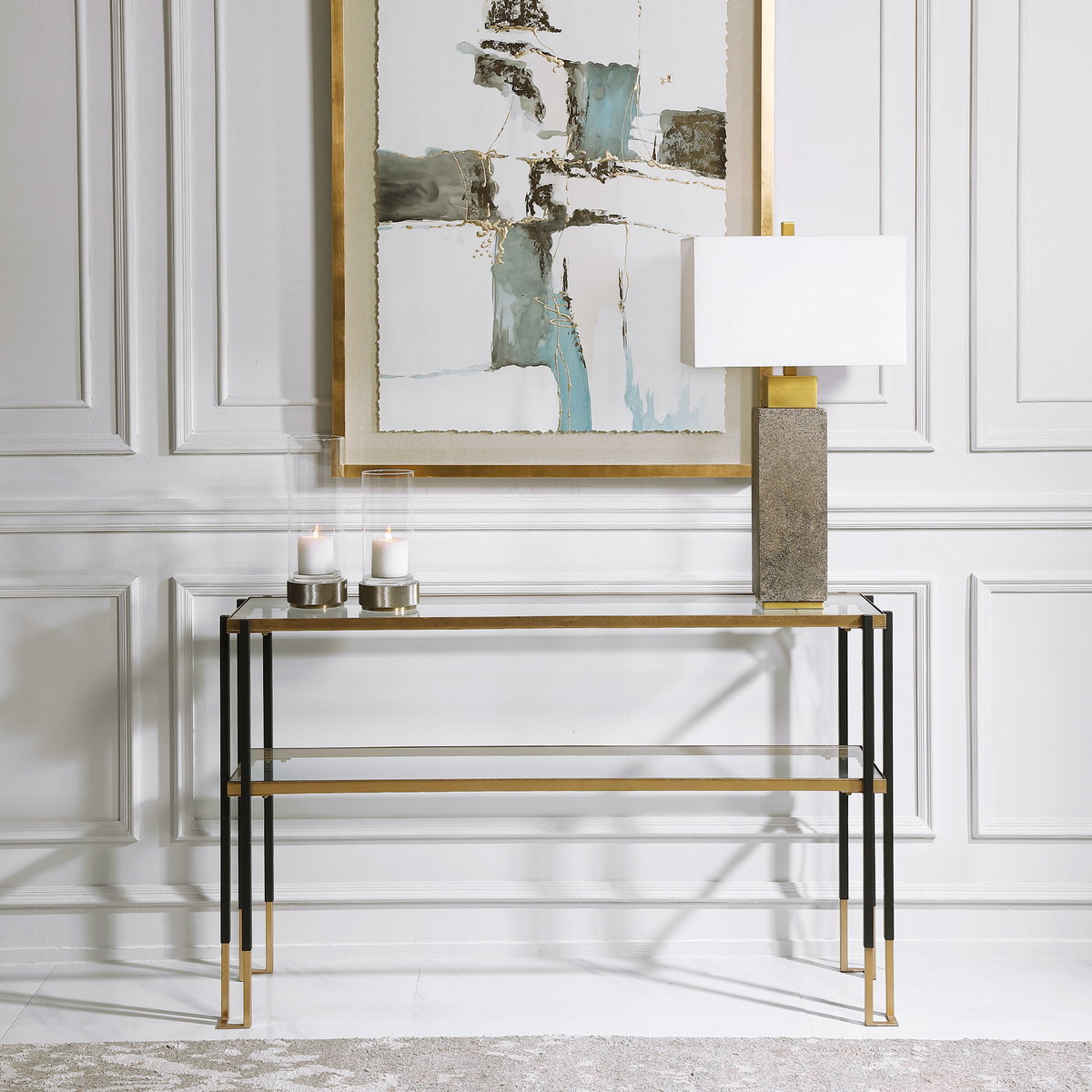 Kentmore Modern Console Table, by Uttermost, 53.5" width x 32" height x 13.5" depth View 2
