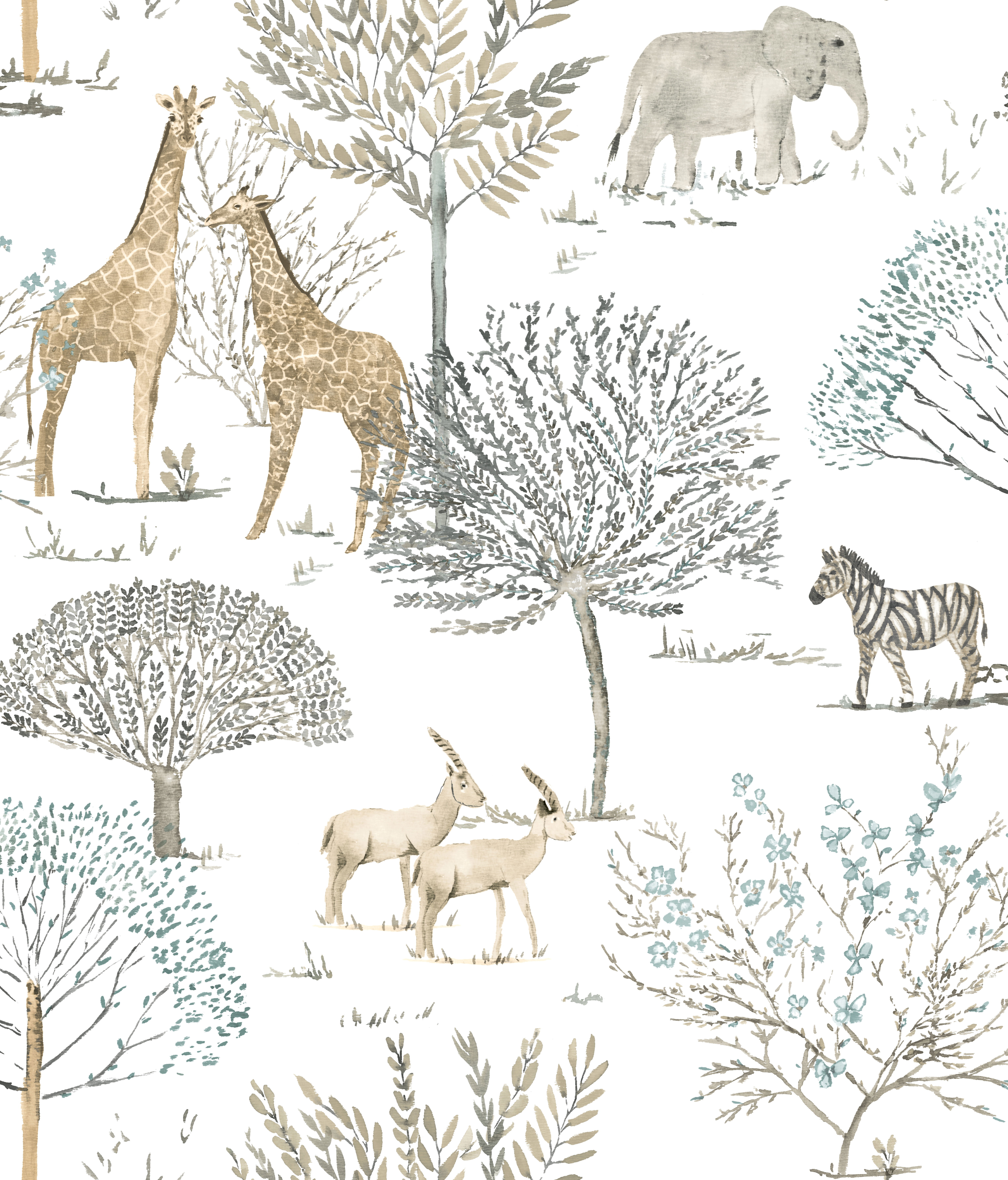 On the Savanna Neutral Peel & Stick Wallpaper large image 