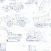 Construction Blueprint Navy Wallpaper, by York Wall, 33' length x 1'8.5" width x 0.02" depth thumbnail