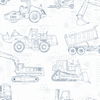 Construction Blueprint Navy Wallpaper thumbnail 0