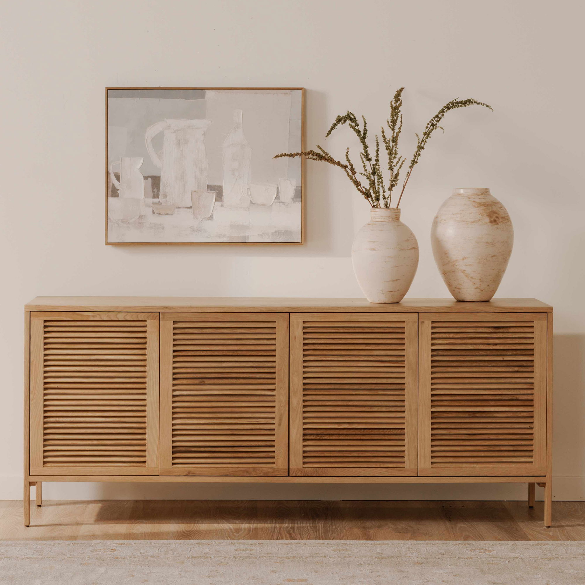 Teeda 4 Door Sideboard Natural large image 