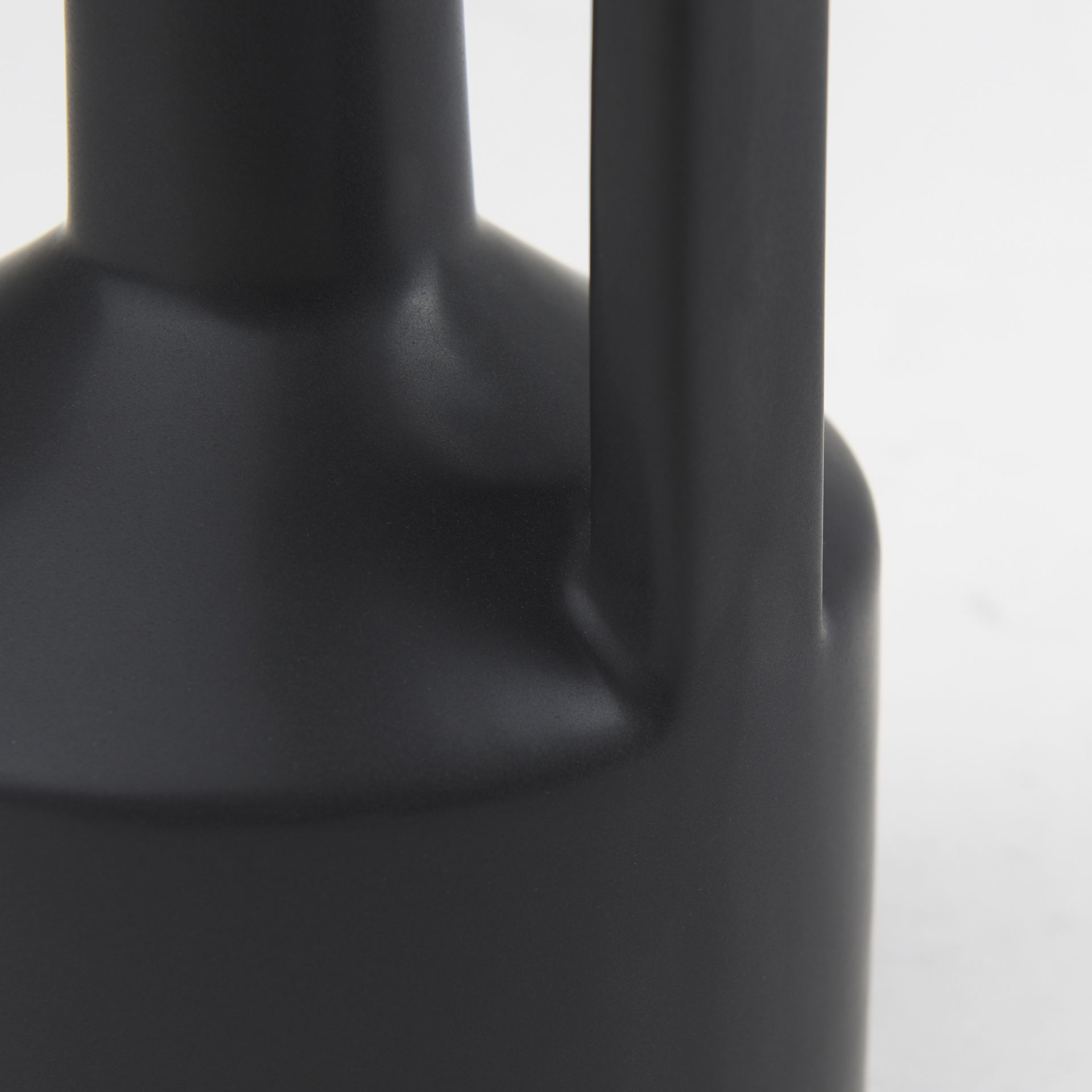 Burton 10.8H Small Matte Black Ceramic Jug Vase large image 