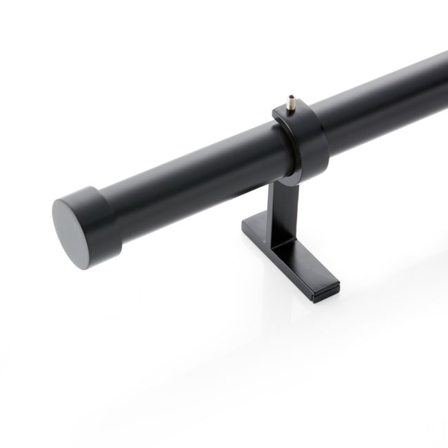 Online Designer Patio CB Matte Black End Cap and Curtain Rod Set 48"-88