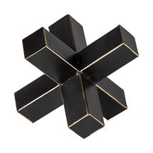 Online Designer Living Room Abel (Large) 9L x 9W Black Metal Jack with Gold Accents