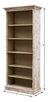 Open Shelf Bookcase, Disrupted White, Shelving & Bookcase by Sarreid, 35" length x 16" width x 78" height thumbnail 4