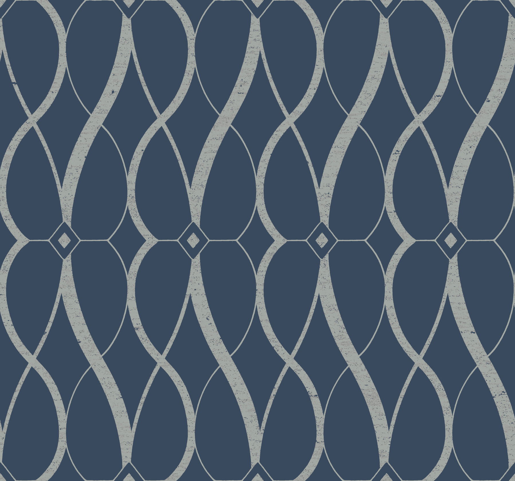 Graceful Geo Navy & Silver Wallpaper large image 