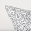 Jayne 14x26 Cream with Indigo Print Linen Lumbar Pillow Cover, Decorative Pillow by Mercana, 14" length x 26" width x 0.2" height thumbnail 6